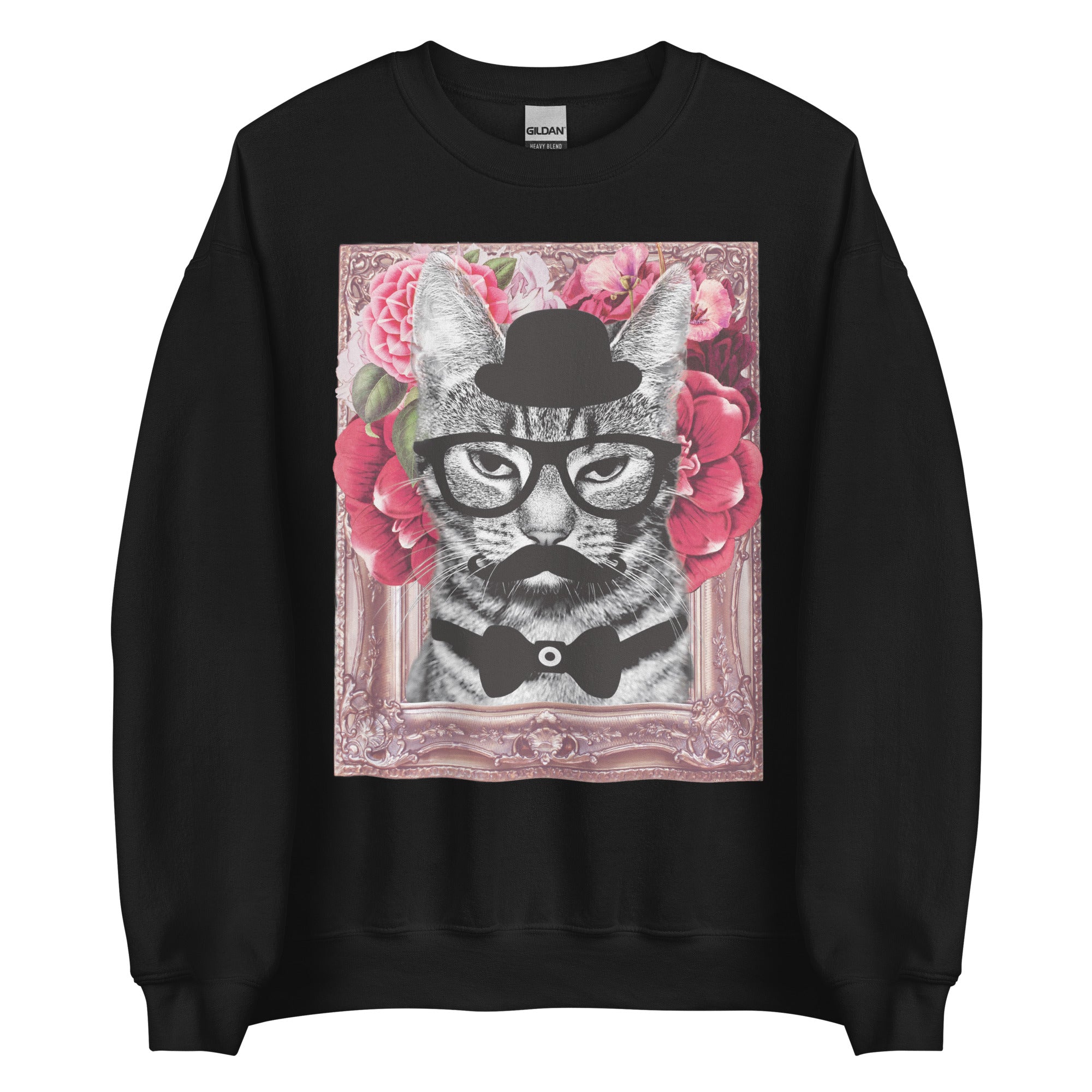 Top Hat Flower Cat - Unisex Sweatshirt