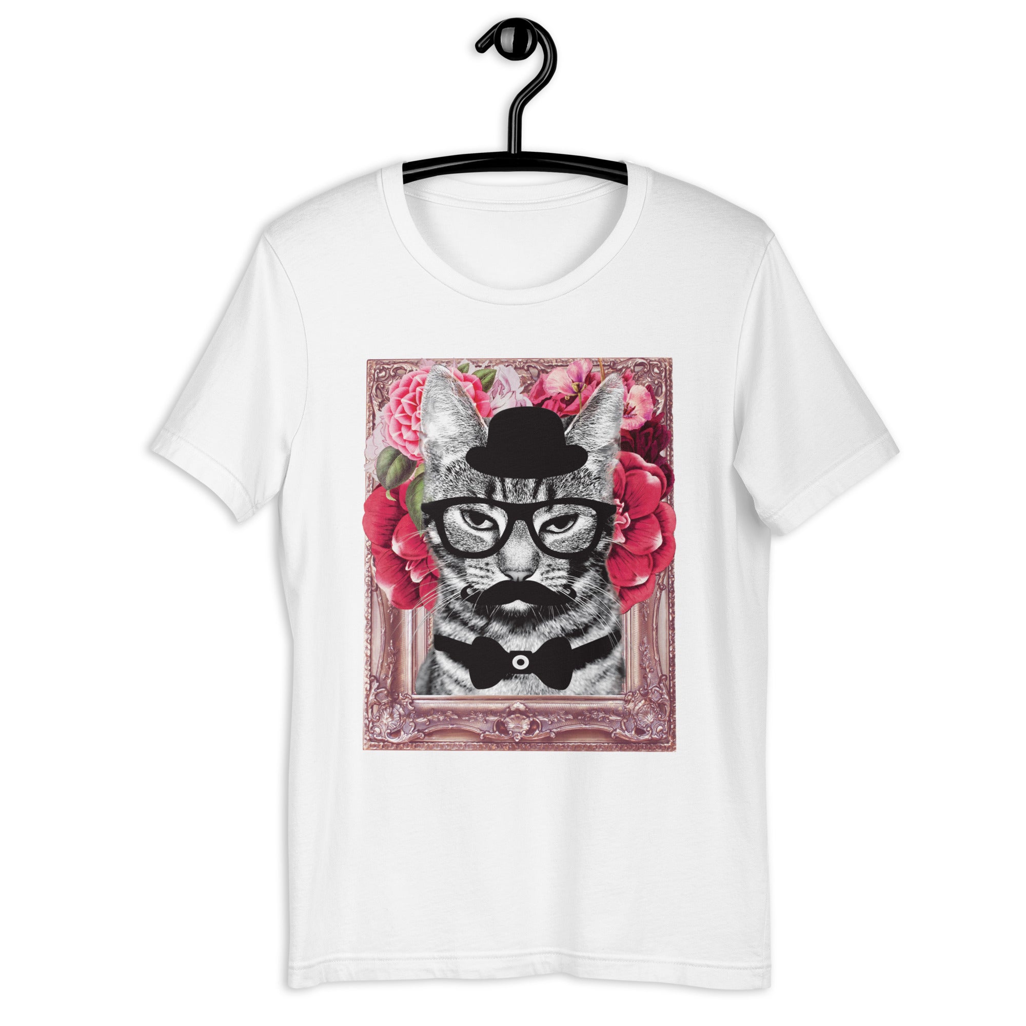 Top Hat Flower Cat - Unisex T-Shirt